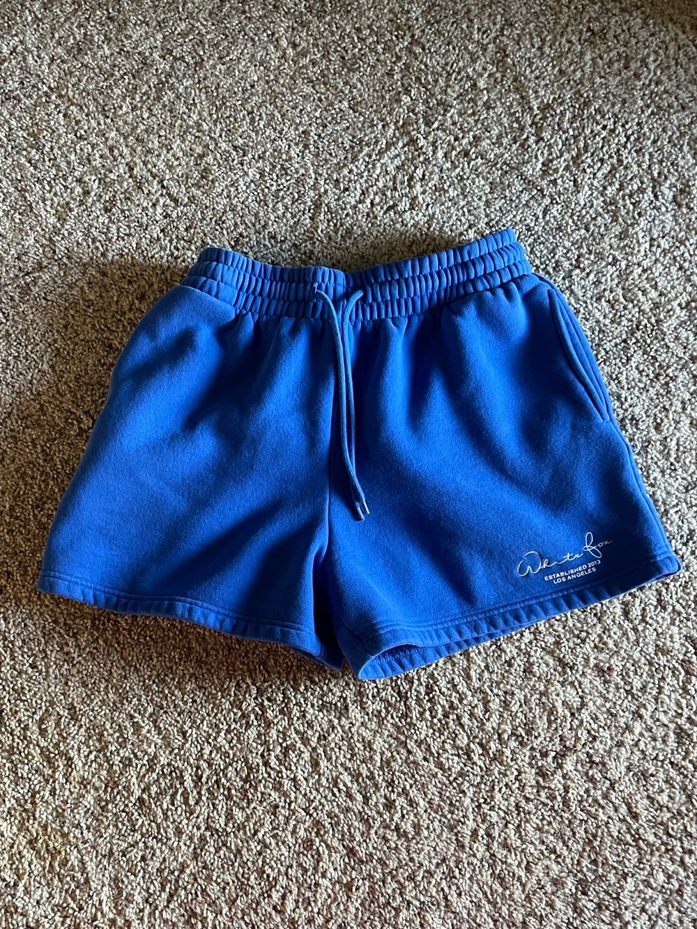 White Fox Boutique Royal Blue Drawstring Sweat Shorts